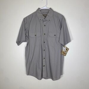 NWT‎ C.E. Schmidt Workwear Shirt Mens M Khaki Short Sleeve Button Down Safari
